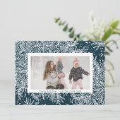 冬の青と氷の白のクリスマスボタニカルフォト シーズンカード (スタンド正面)