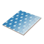 冬の青と白の雪片パターン タイル (側面)