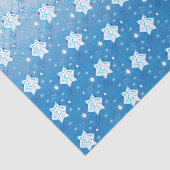 冬の青と白の雪片パターン 薄葉紙 (詳細)