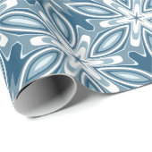 冬の青と白の雪片 ラッピングペーパー (ロールコーナー)