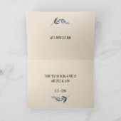 冬の青と白結婚の サンキューカード (内部)