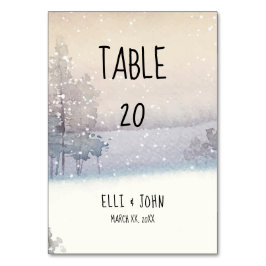 冬の青と白結婚の テーブルナンバー