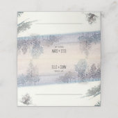 冬の青と白結婚の プレイスカード (外部開封)