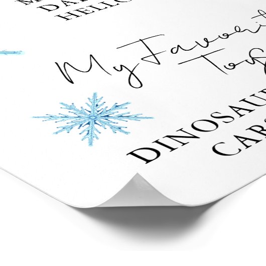 冬の青の最初の1年目の誕生日マイルストーン ポスター (角)