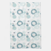 冬の青の水玉模様 キッチンタオル (縦)