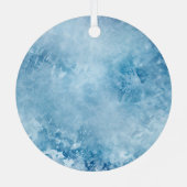冬の青の白い雪の結晶クリスマス メタルオーナメント (裏面)