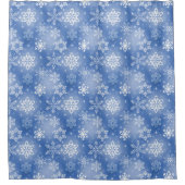 冬の青の雪 シャワーカーテン (正面)