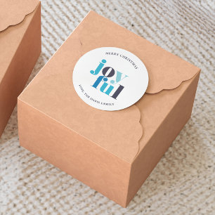 冬の青の「うれしい」クリスマス ラウンドシール