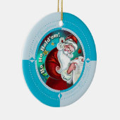 冬の青はHo Hoそれらを握ります セラミックオーナメント (右)