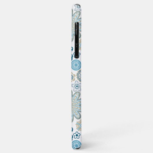 冬の青エレガントファンタジーマンダラアートパターン Case-Mate iPhoneケース (裏面/左)