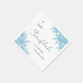 冬の青エレガント小さなスノーフレーク赤ちゃんシャワー スタンダードカクテルナプキン (角)