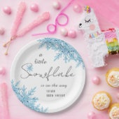冬の青エレガント小さなスノーフレーク赤ちゃんシャワー ペーパープレート (パーティー)