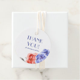 冬の青フローラ水の色ありがとうメッセージカード フェイバータグ