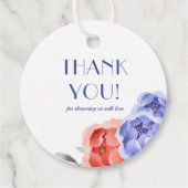 冬の青フローラ水の色ありがとうメッセージカード フェイバータグ (正面)