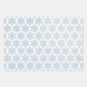 冬の青メリークリスマス雪の結晶クリスマス ラッピングペーパーシート (正面)