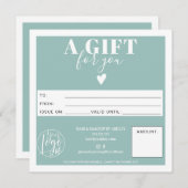 冬の青モダンい四角のギフト券のロゴ (正面/裏面)