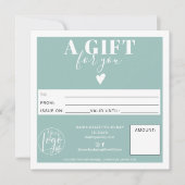 冬の青モダンい四角のギフト券のロゴ (正面)