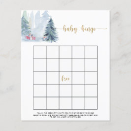 冬の青松の木のベビービンゴゲーム