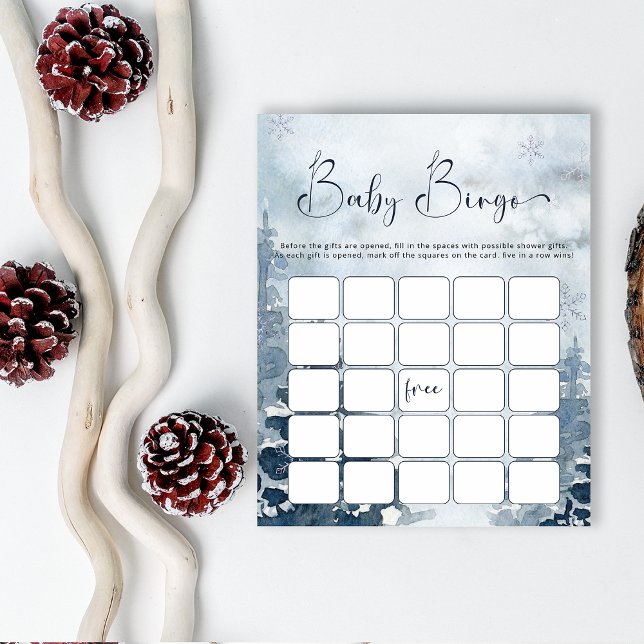 冬の青松の木のベビービンゴゲーム (クリエイターアップロード済み)