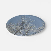 冬の青空に氷の枝 ペーパープレート (アングル)