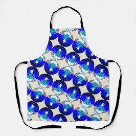 冬の青空の下の雪の女性 エプロン