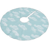 冬の青空の雲 ブラッシュドポリエステルツリースカート (アングル)
