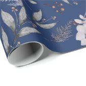 冬の青葉い果実パインフェスティバル水色 ラッピングペーパー (ロールコーナー)