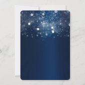冬の青銀スパークリングライトウェディング 招待状 (裏面)