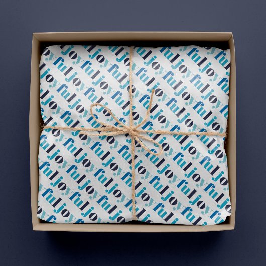 冬の青"喜び"タイポグラフィクリスマス 薄葉紙