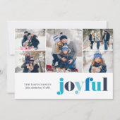 冬の青「喜び」5枚の写真のギャラリーフェスティバル シーズンカード (正面)