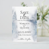 冬の青 水彩画のSave The Date 案内状 (スタンド正面)