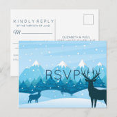 冬の青 RSVP ポストカード - 料理の選択付き (正面/裏面)
