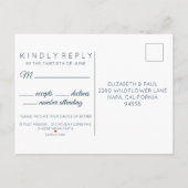冬の青 RSVP ポストカード - 料理の選択付き (裏面)
