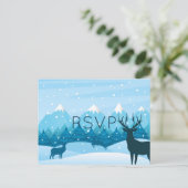 冬の青 RSVP ポストカード - 料理の選択付き (スタンド正面)