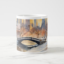 冬の静かな喜び、セントラルパーク雪のシーンマグカップ ジャンボコーヒーマグカップ