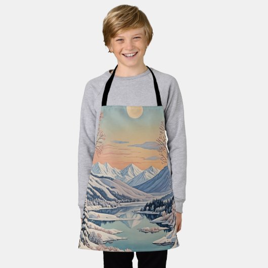 冬の静寂 エプロン (着用した状態)