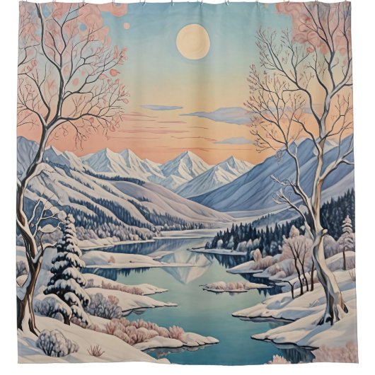 冬の静寂 シャワーカーテン (正面)