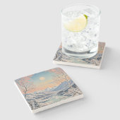 冬の静寂 ストーンコースター (横)