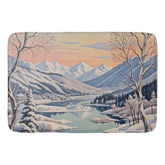 冬の静寂 バスマット (正面)