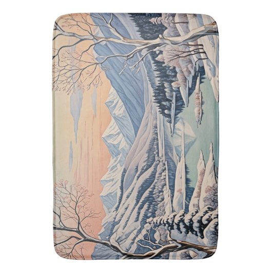 冬の静寂 バスマット (正面縦)