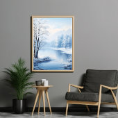 冬の静寂：湖凍っていの風景 ポスター