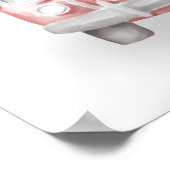 冬の静寂：車で雪の山の風景 ポスター (角)