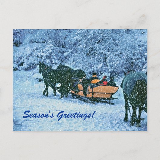 冬の非常に雪の多い季節のご挨拶！ シーズンポストカード (正面)