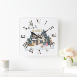 冬の願い スクエア壁時計