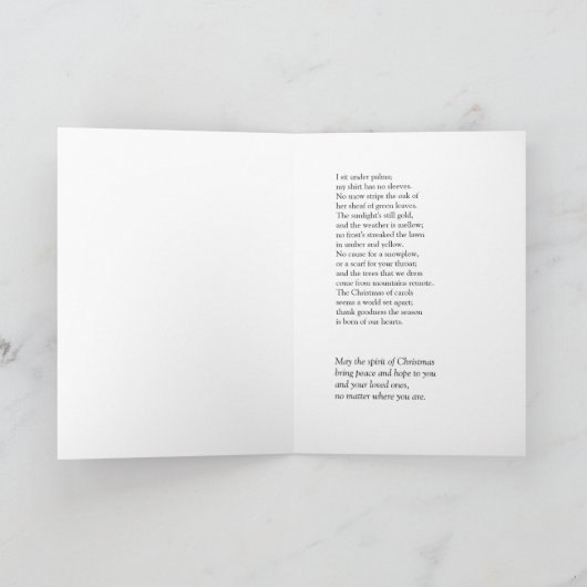 冬の願い、夏の土地の休日カード シーズンカード (内部)