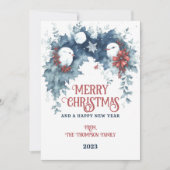 冬の願お洒落い&鳥のクリスマス休暇 招待状 (正面)