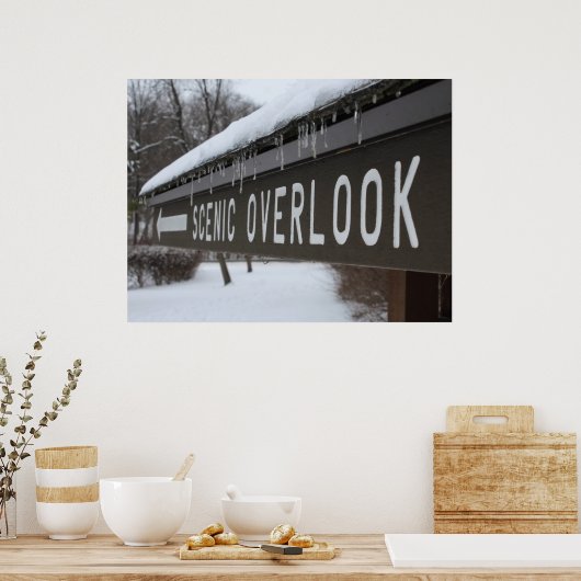 冬の風光明媚な展望台のポスター ポスター (キッチン)