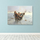 冬の風景でのそり|過去記事 キャンバスプリント (インサイチュ (ウッドフロア))