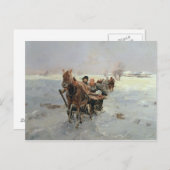 冬の風景でのそり|過去記事 ポストカード (正面/裏面)