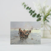 冬の風景でのそり|過去記事 ポストカード (スタンド正面)